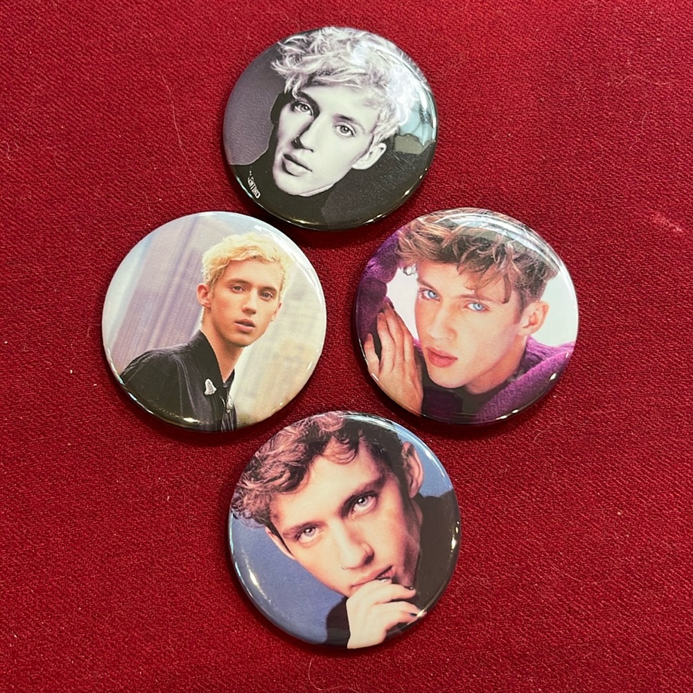 4 TROYE SIVAN merch round Button Pin 2” singer rock pop music club concert merch